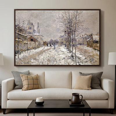 «The Boulevard de Pontoise at Argenteuil, Snow Effect», 1875 - Claude Monet, toile tendue avec châssis