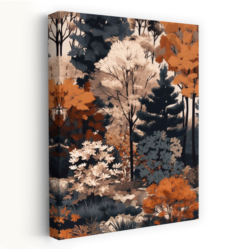 Art contemporain, paysage de forêt abstrait, H 60 po x l 40 po