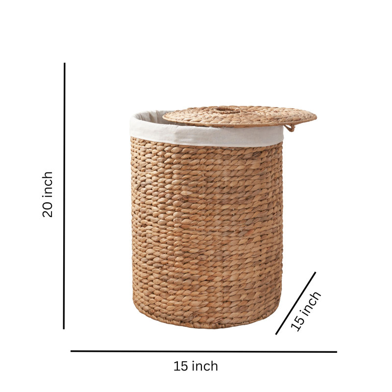 Woven Wicker Laundry Hamper with Lid