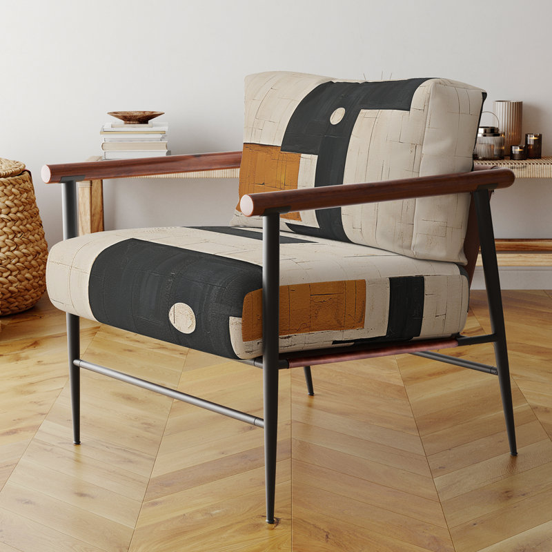 Fauteuil d'appoint rembourré abstrait New Minimalisme abstrait New Command, Noir