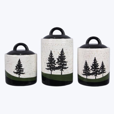 Ceramic Forest Retreat Canister Set