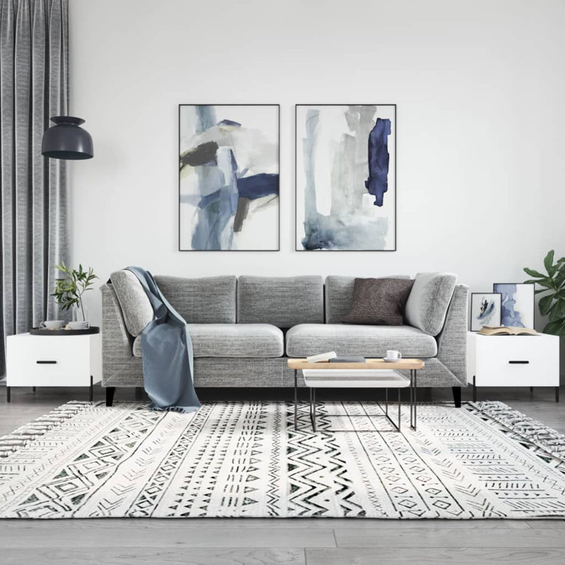 Four Leg Coffee Table with Storage, white