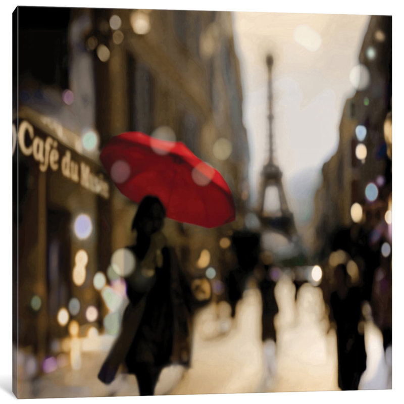 «A Paris Stroll», impression sur toile, H 37 po x l 37 po x P 1,5 po, Toile tendue