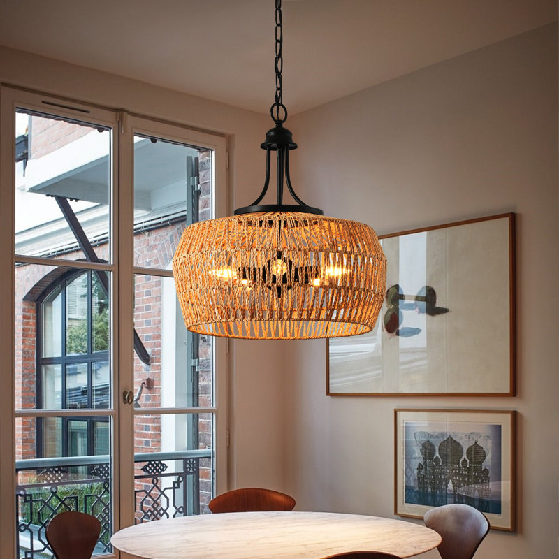 Chaîne de lustre 5 lumières Boho