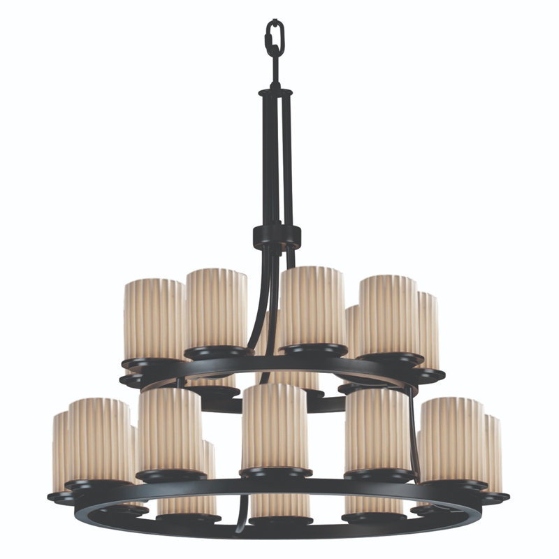 Lustre à 21 lumières DEL Devaughn, Bambou, Bronze foncé