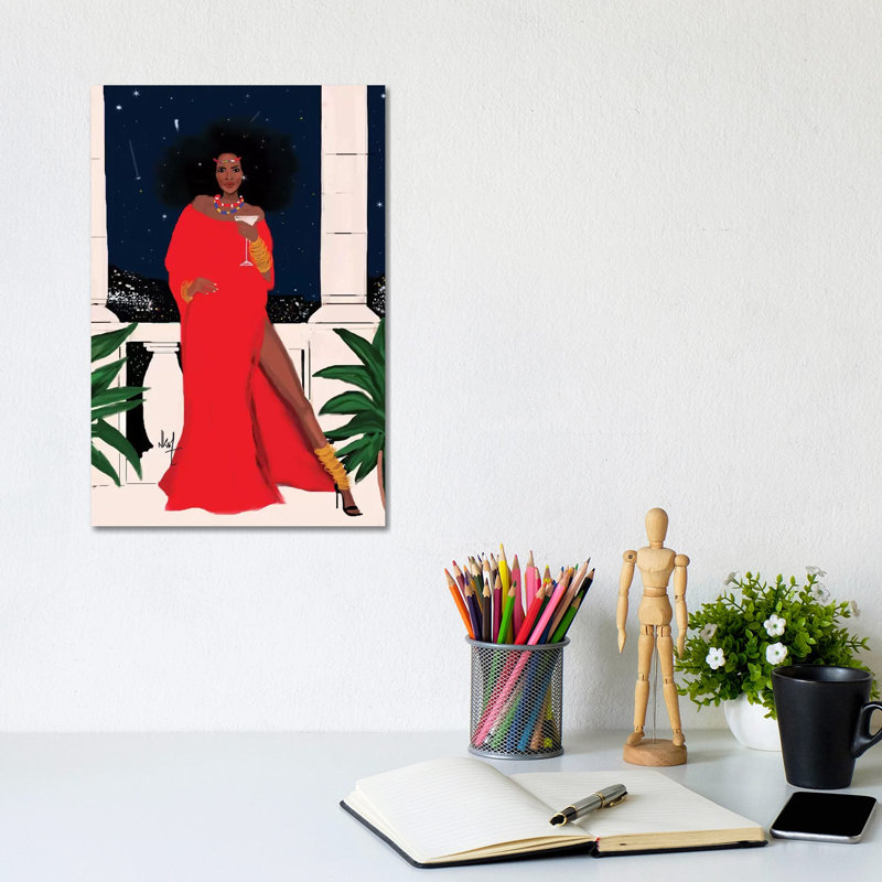 Red And Flawless by Nicholle Kobi - Print on Canvas, Wrapped Canvas, 20.32 cm H x 30.48 cm W