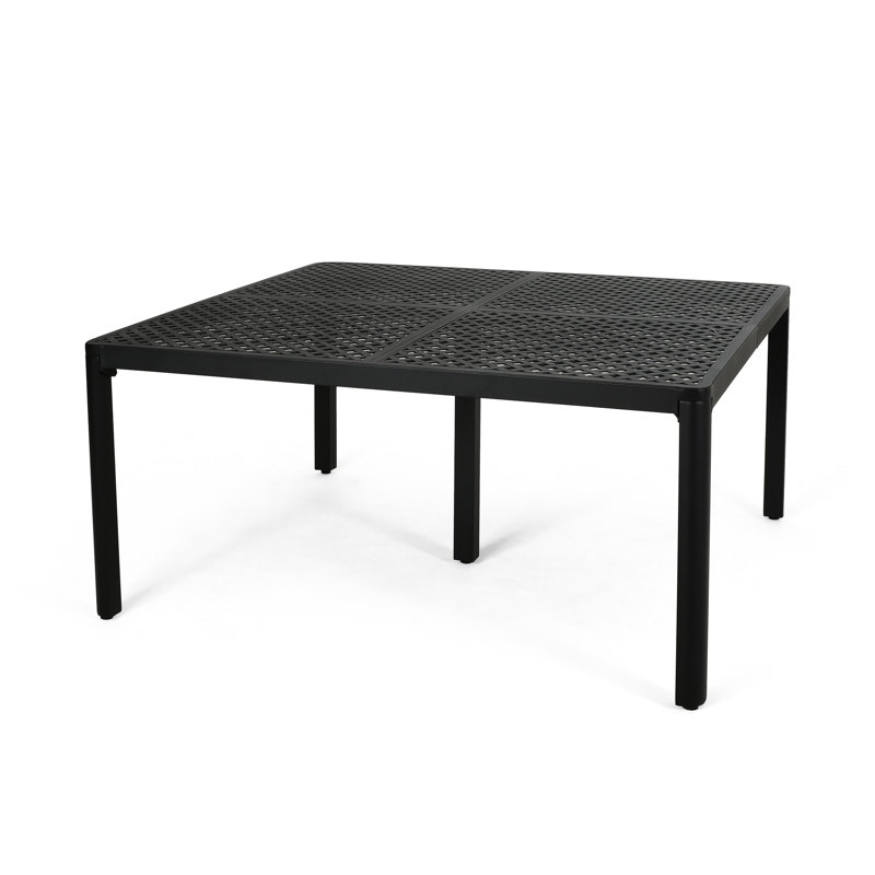Table d'extérieur avec détails tissés, aluminium antique noir mat, construction stable, table d'appoint moderne 62,83 po x P 62,83 po H 28,88 po, teinte antique, rouille