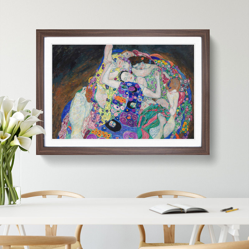 The Maiden by Gustav Klimt - Framed Print, Walnut Framed, 36cm H x 48cm W x 2cm D