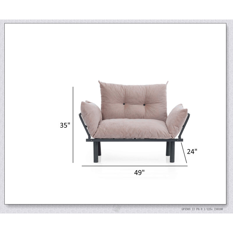 Causeuse futon convertible Sona - Canapé-lit moderne pour le salon, design confortable et peu encombrant, Beige