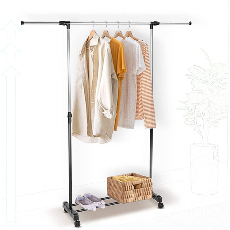 Priebe Adjustable Rolling Clothing Rack