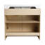 Meuble-lavabo autoportant de 36 pouces avec lavabo en résine blanche et armoires à fermeture douce pour salles de bain modernes