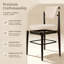 Tabouret de bar rembourré de style milieu du siècle, avec structure en bois massif, dossier incurvé et siège en tissu doux, idéal pour un îlot de cuisine moderne.-1944447974-1944447969