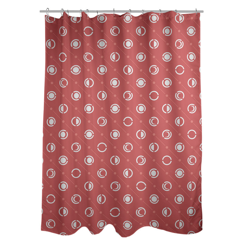 Noira Gothard Shower Curtain with Liner Included, White/Red