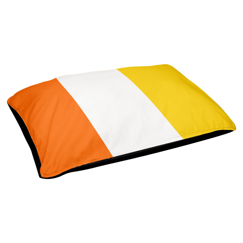 Coussin pour chien Tampa Bay, Grand (l 40 po x P 30 po x H 14 po), Rouge-orange / blanc / jaune