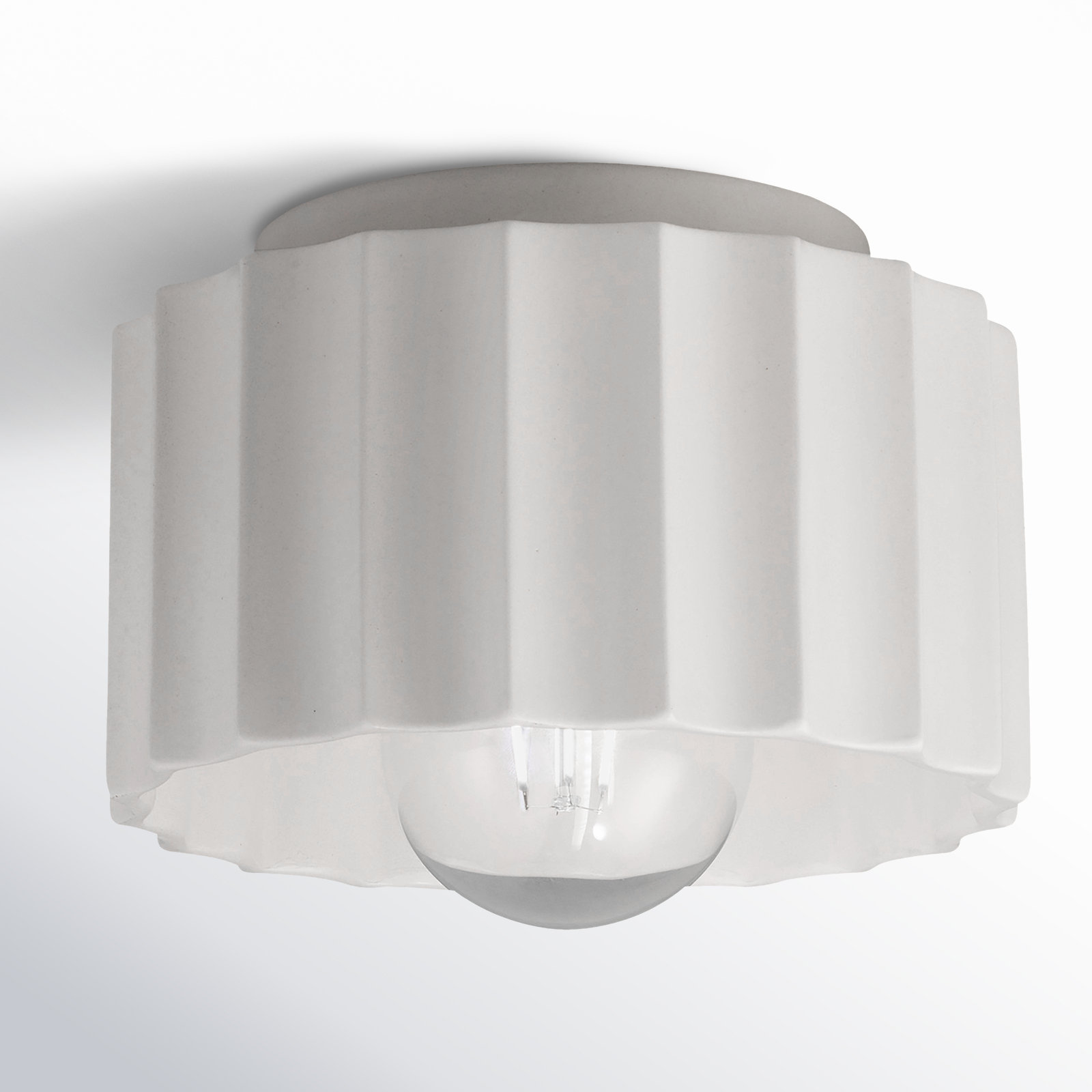 Colgate Single Light Flush Mount, Matte White, 5" H x 8" W x 8" D