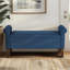 Banc rembourré spacieux avec rangement bleu pour espaces de vie élégants