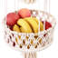 2 pièces Macrame plante cintre Macrame panier de fruits suspendu 2 niveaux Corde de coton tissé Paniers de rangement Support à plante suspendu pour le rangement des légumes