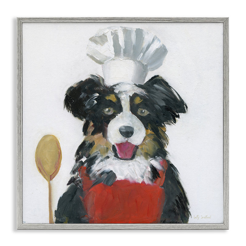 «Chef Dog », estampe numérique, conception de Sally Swatland, Estampe numérique Farmhouse, H 24 po x l 24 po