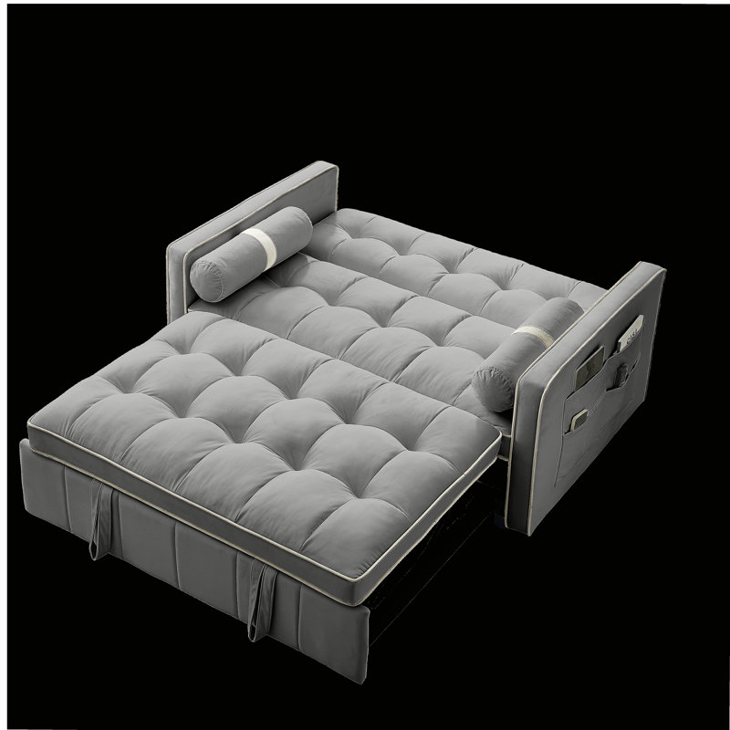Canapé-lit 2 places 55,5 po Modern, Gris