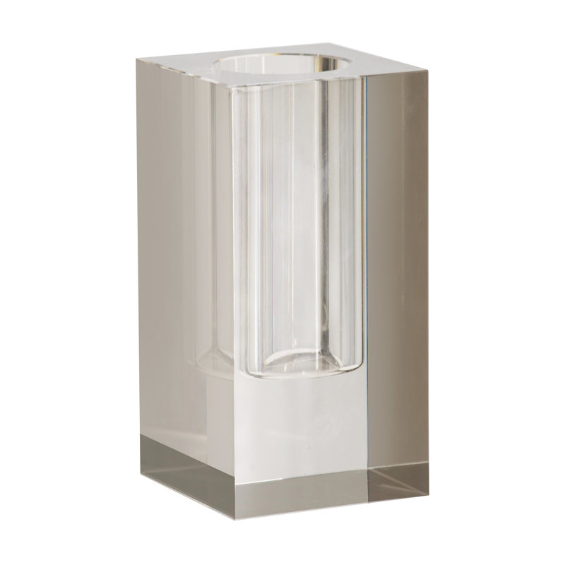 Vase de table en verre Huntingburg, Gris, H 7,9 po x l 3,9 po x P 3,9 po