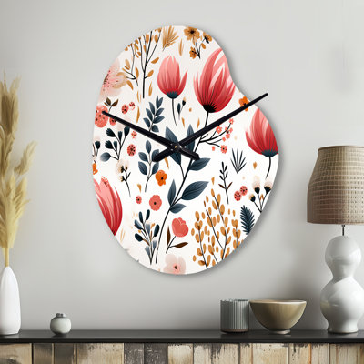 Motif floral de charme rustique rose rustique - horloge murale