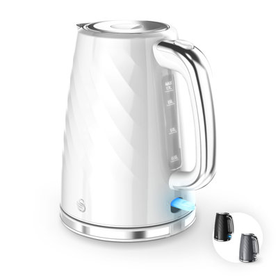 Swan SK14611Windsor Rapid Boil Kettle with Removable Limescale Filter, Boil Dry Protection and Hidden Cord Storage, 1.7L, 3KW