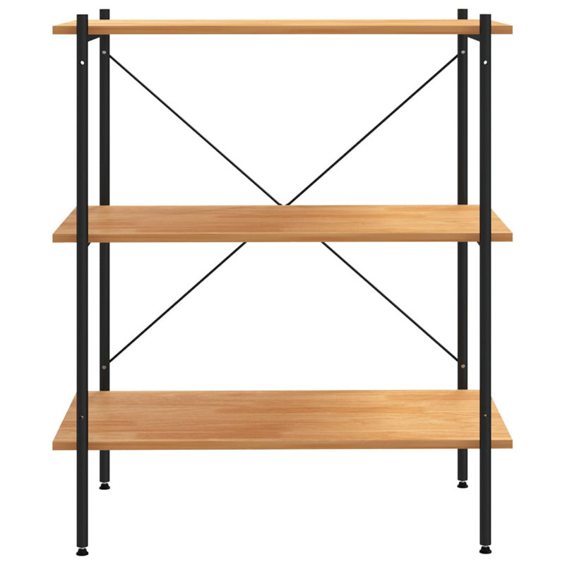 Luxton 80cm W Steel Shelving Unit, Black/Oak