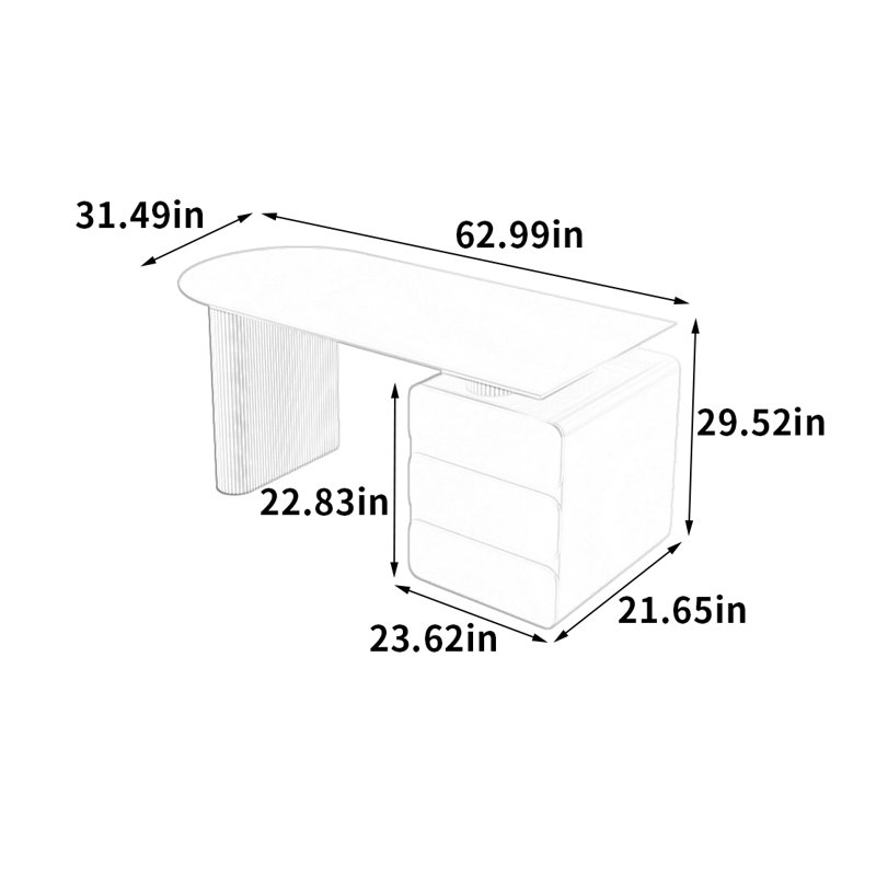 Jannan, H 29,52 po x l 62,99 po x P 31,49 po