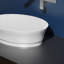 Lavabo de salle de bain vasque ovale en céramique blanc brillant 19,7 po Mood