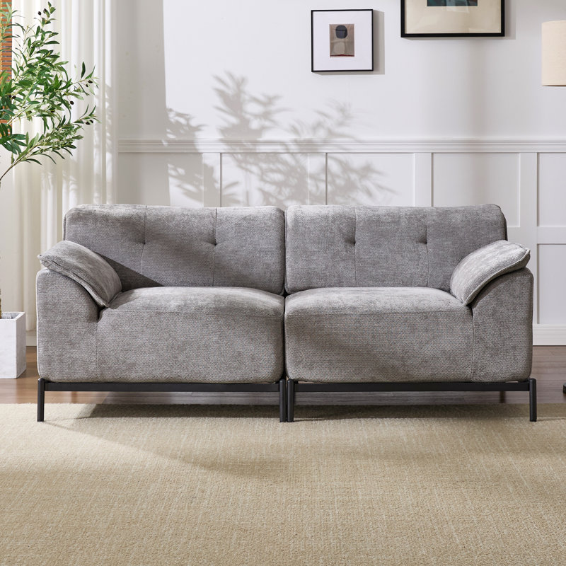 70.9" Upholstered Loveseat, Gray Chenille