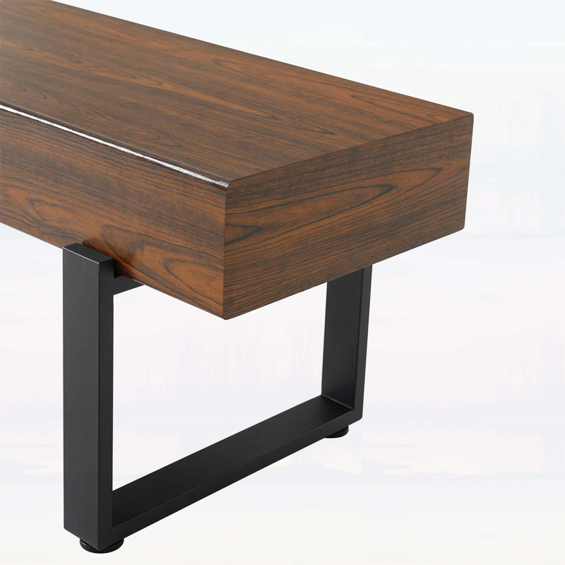 Banc en bois avec structure en métal robuste pour une utilisation à l'intérieur et solutions d'assise polyvalentes, Espresso