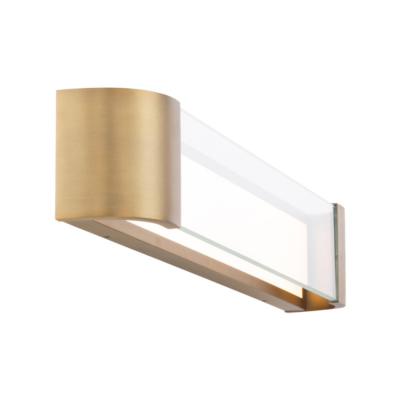 Strattford Dimmable LED Bath and Wall Light Bar, Aged Brass, 32" W
