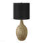 Lighting, H 25 po, lampe de table, abat-jour noir, résine brune, contemporain