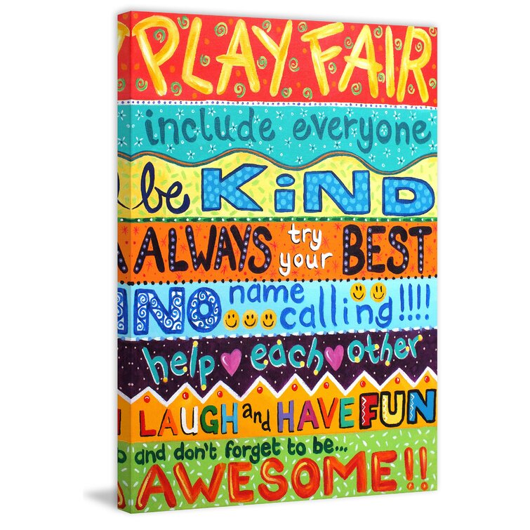 Playroom Rules II by Nicola Joyner - Wrapped Canvas Art Prints