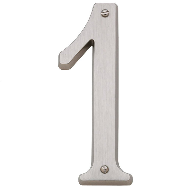 4.75" H Brass House Number, 1, Lifetime Brass
