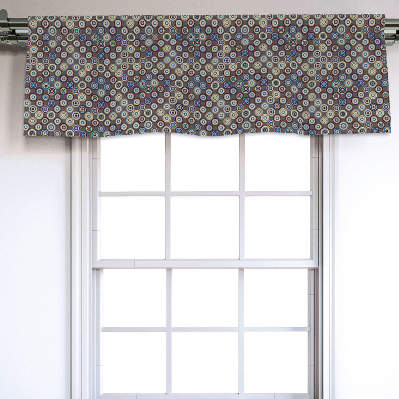 Sateen Geometric Ruffled Window Valance