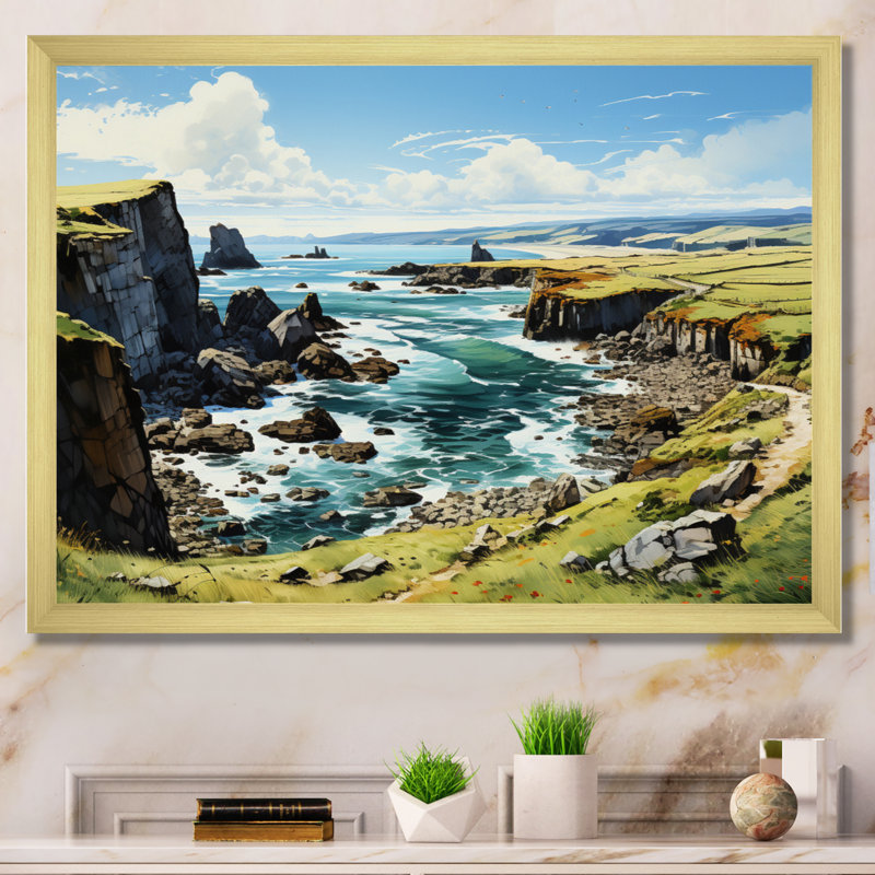 Ireland Dingle Peninces Cilf I - Ireland, art encadré, Cadre doré simple, H 12 po x l 20 po x P 1 po