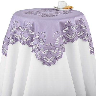 Ophelia & Co. Durbin Square Damask Polyester Table Topper | Wayfair