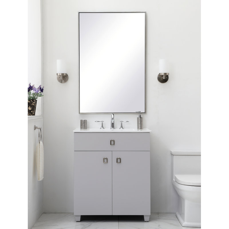 Brandon 30'' Single Bathroom Vanity with Ceramic Top, Gray