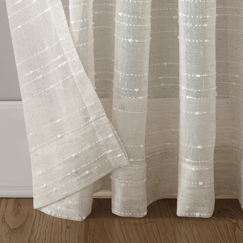 Natural Linen Blend Sheer Rod Pocket Window Panel, 52" x 84"
