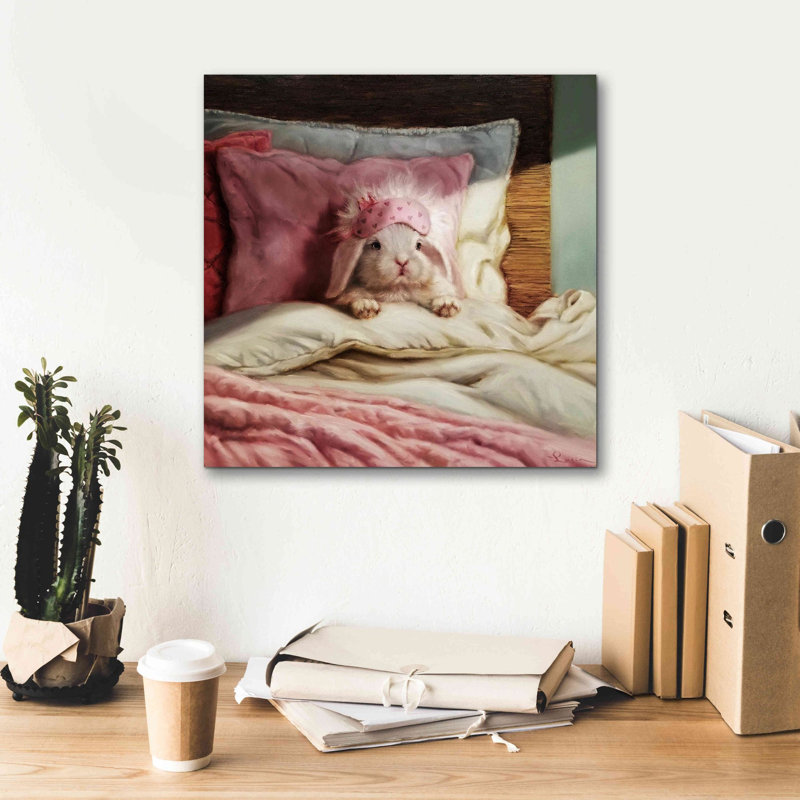 " Bed Hare " by Lucia Heffernan, 18" H x 18" W x 0.75" D