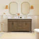 60'' Double Bathroom Vanity with Engineered Marble Top