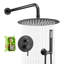 Ensemble de robinet de douche et pomme de douche ronde 10 po noir mat