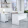 Echo 3-Piece Bow Front Desk, Credenza and Filing Cabinet Set