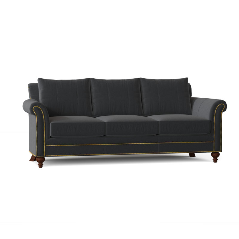 Richardson Sofa, Aline Fumo Genuine Leather, Mahogany, French Natural