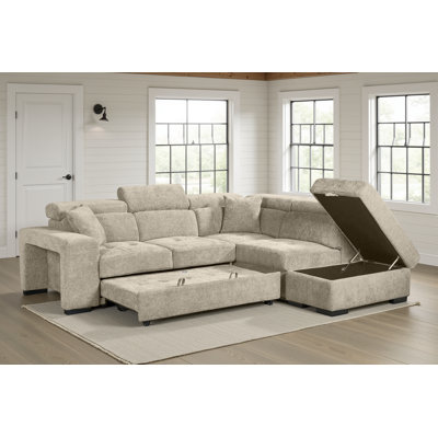 Corner Sofabed with Storage and Ottomans