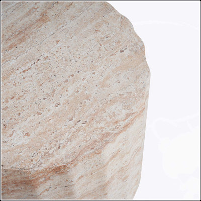Outdoor/Indoor Lightweight Concrete Side Table, Elegant Travertine Finish for Modern and Versatile Use