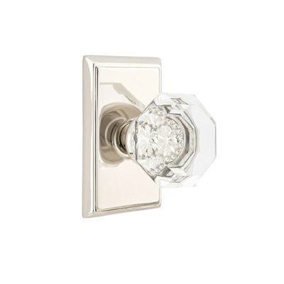 Ensemble de faux boutons Emtek avec rosette rectangulaire et bouton Old Town