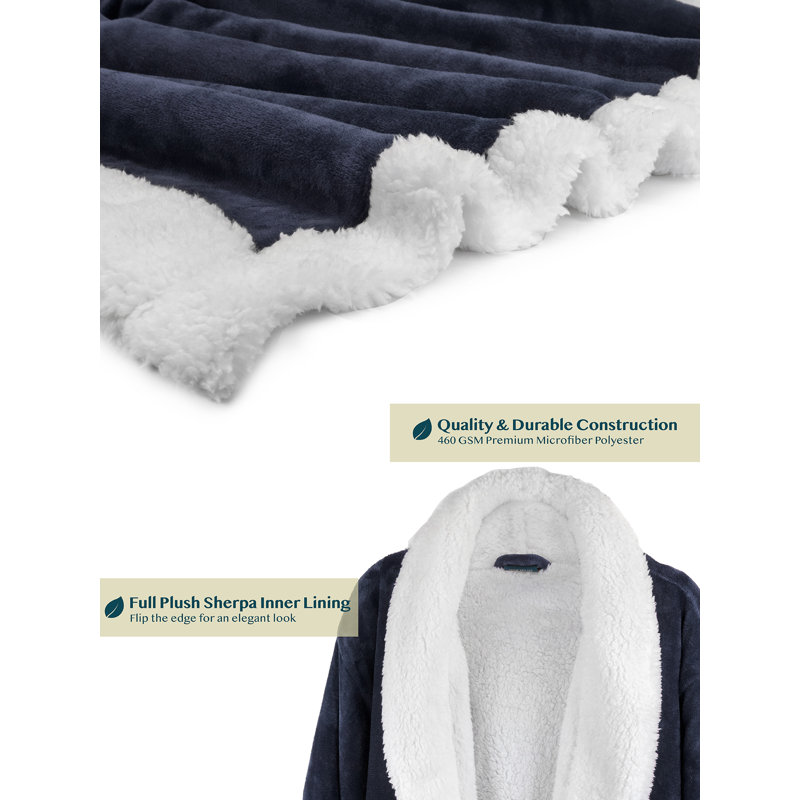 Kraay Fleece Mid-Calf Bathrobe with Pockets