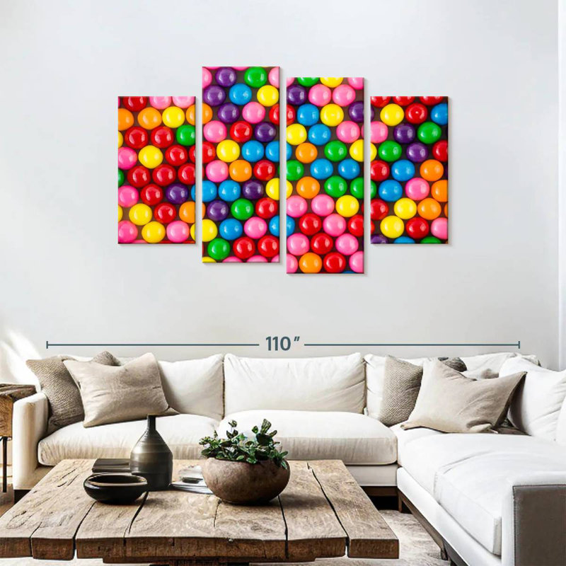 Yarlin Bright Gumball Sweets, 48'' H x 75'' W